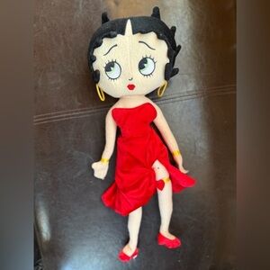 Vintage Betty Boop Plush Doll Red Dress Collectible Cartoon Character‎